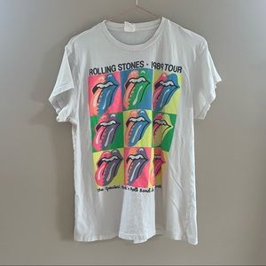 Rolling Stones Madeworn Neon 1989 Tour Shirt Size Small